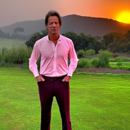  imran khan standing in front of a sunset