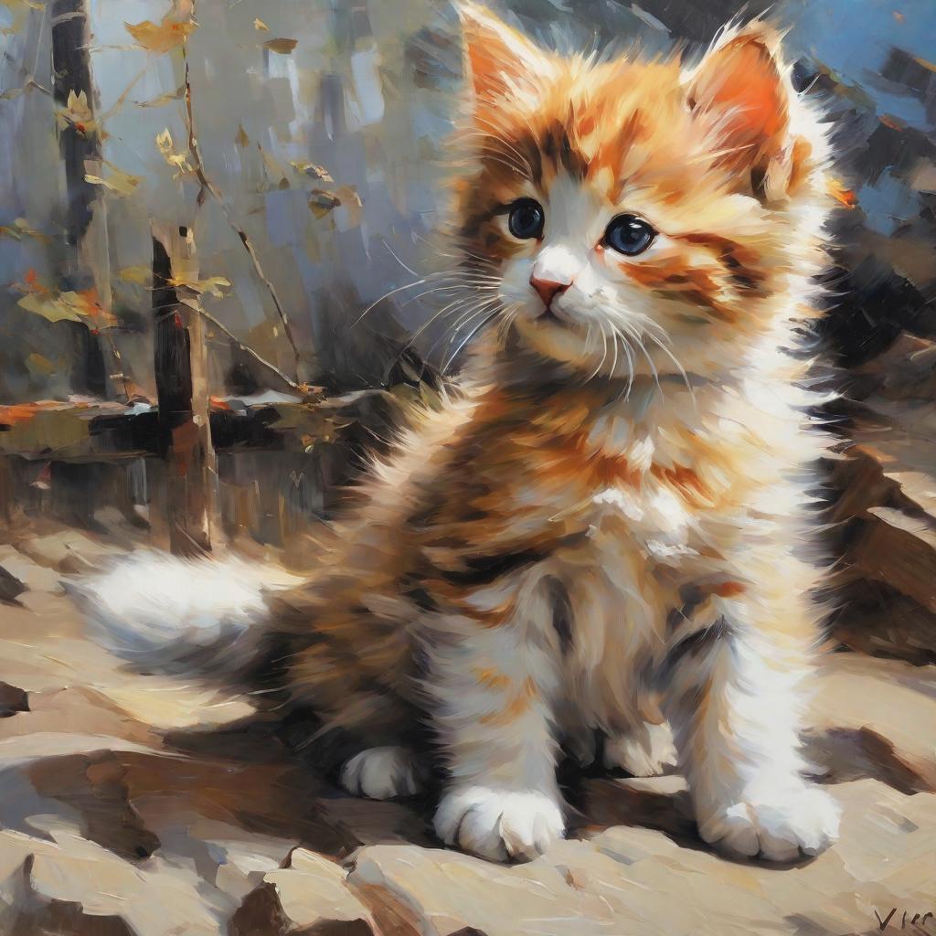  masterpiece, best quality,Painting Kitten Zongjirui