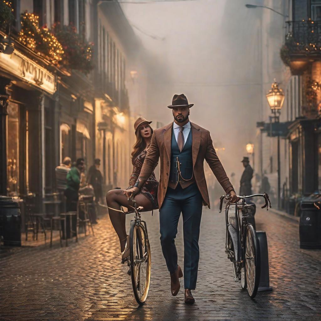  Couple de trapeziste hyperrealistic, full body, detailed clothing, highly detailed, cinematic lighting, stunningly beautiful, intricate, sharp focus, f/1. 8, 85mm, (centered image composition), (professionally color graded), ((bright soft diffused light)), volumetric fog, trending on instagram, trending on tumblr, HDR 4K, 8K