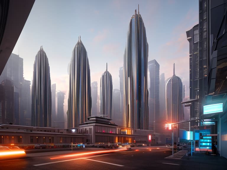 dvarchmodern 8k, futuristic, view from the hill, Ecumenopolis, for the horizon, soft and plain architecture, dense building, very tall tovers, dawn, flying transport, bright colors, smooth level, futuristic technology , robots , spaceships , by Vitaly Bulgarov , Maciej Kuciara , Jama Jurabaev , Sparth , Karla Ortiz hyperrealistic, full body, detailed clothing, highly detailed, cinematic lighting, stunningly beautiful, intricate, sharp focus, f/1. 8, 85mm, (centered image composition), (professionally color graded), ((bright soft diffused light)), volumetric fog, trending on instagram, trending on tumblr, HDR 4K, 8K