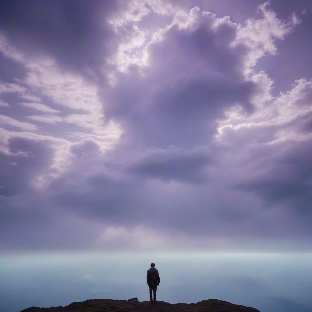  collage style violet sky, white clouds in the sky, a close perspective . mixed media, layered, textural, detailed, artistic hyperrealistic, full body, detailed clothing, highly detailed, cinematic lighting, stunningly beautiful, intricate, sharp focus, f/1. 8, 85mm, (centered image composition), (professionally color graded), ((bright soft diffused light)), volumetric fog, trending on instagram, trending on tumblr, HDR 4K, 8K