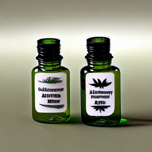 Apothecary vials and bottle with plant matter