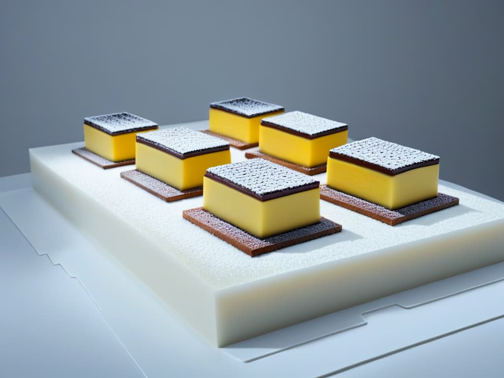  An ultradetailed image of a sleek, modern kitchen with a pristine marble countertop showcasing an assortment of innovative dessert molds designed by Heston Blumenthal. Each mold is uniquely shaped, highlighting intricate details and futuristic elements that symbolize breaking away from traditional pastrymaking techniques. The lighting is soft, emphasizing the elegance and sophistication of the molds while maintaining a minimalist aesthetic. hyperrealistic, full body, detailed clothing, highly detailed, cinematic lighting, stunningly beautiful, intricate, sharp focus, f/1. 8, 85mm, (centered image composition), (professionally color graded), ((bright soft diffused light)), volumetric fog, trending on instagram, trending on tumblr, HDR 4K, 8K