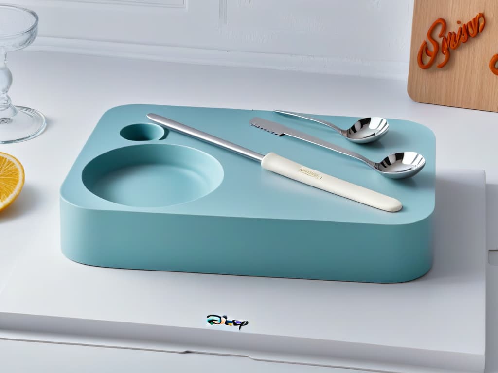  An ultradetailed, 8k image of a sleek, minimalistic kitchen countertop adorned with a curated selection of original Disney baking utensils. The image features a professional, clean aesthetic with each utensil strategically placed to showcase its unique design and Disney branding. The utensils gleam under the soft, ambient lighting, emphasizing their highquality craftsmanship and inspiring creativity in the viewer. hyperrealistic, full body, detailed clothing, highly detailed, cinematic lighting, stunningly beautiful, intricate, sharp focus, f/1. 8, 85mm, (centered image composition), (professionally color graded), ((bright soft diffused light)), volumetric fog, trending on instagram, trending on tumblr, HDR 4K, 8K