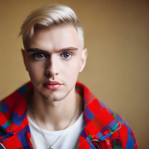 portrait+ style russian homosexual queer youtuber blonde very cute dude face