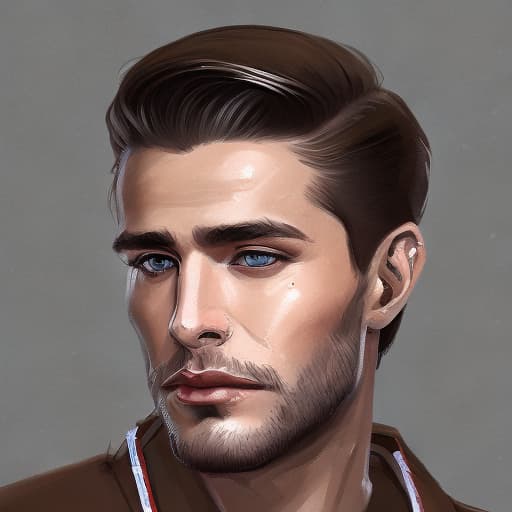 portrait+ style Russian queer soap actor brunette hunk dude face