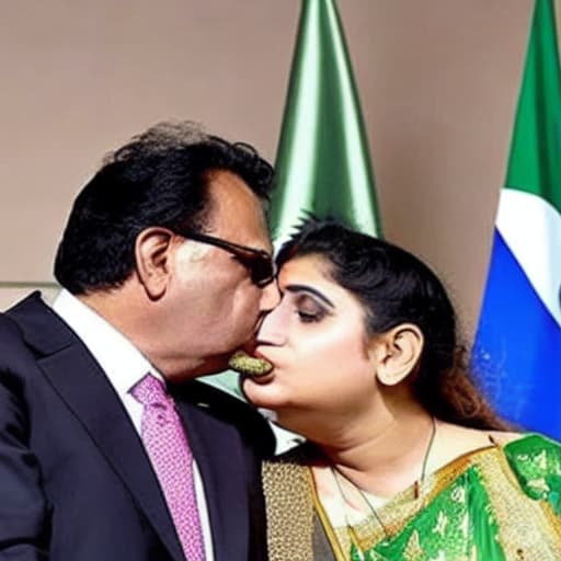  Male Pakistan and Female Saudi Arabia and Bharat Mata kissing