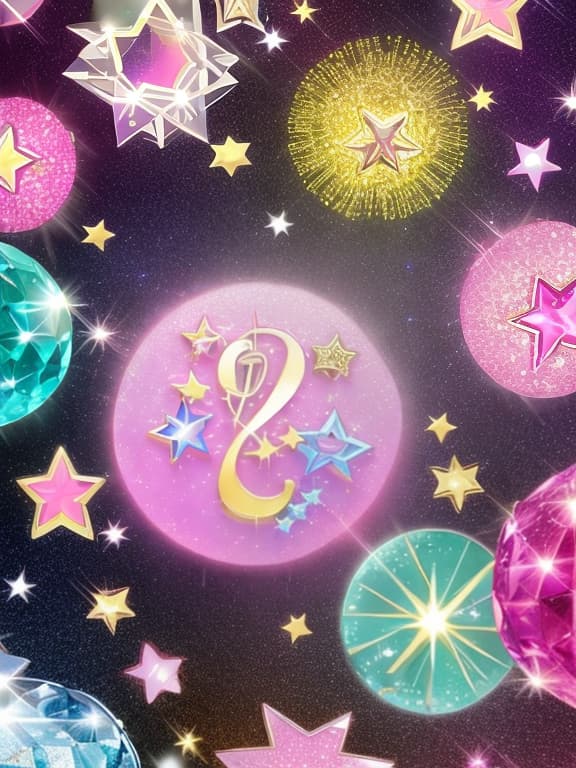  Sparkling star wallpaper with gems and pretty musical notes