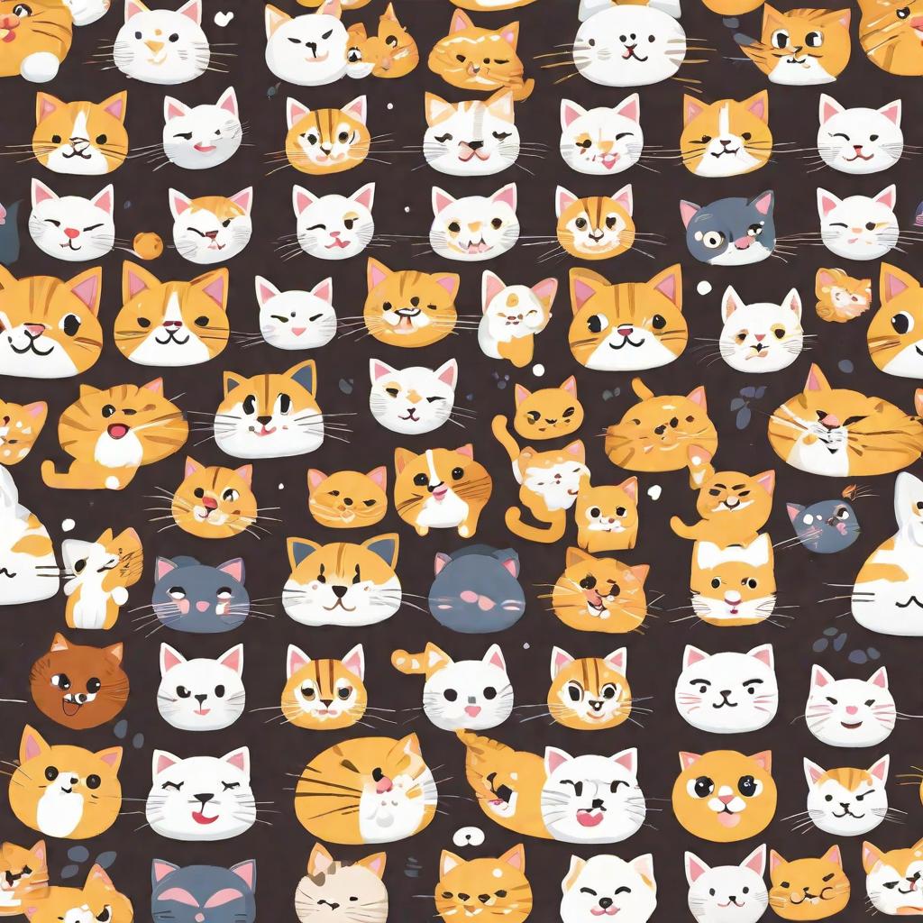  Masterpiece, best quality, cute cat emoji, various actions