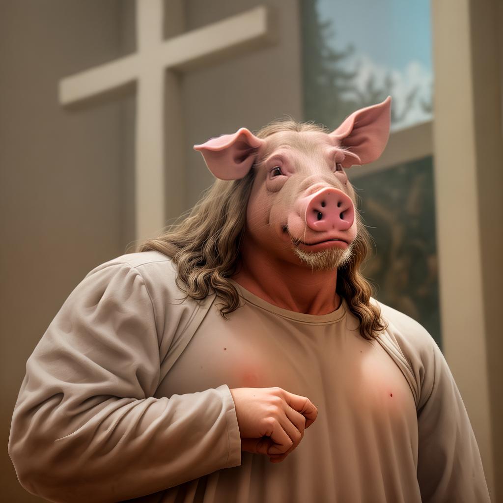  jesus christ as a pig