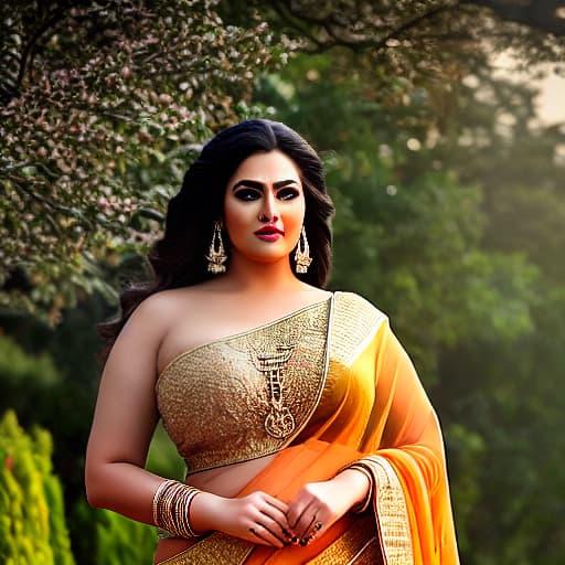  ssbbw in small sari, tall,curvy, big breast hyperrealistic, full body, detailed clothing, highly detailed, cinematic lighting, stunningly beautiful, intricate, sharp focus, f/1. 8, 85mm, (centered image composition), (professionally color graded), ((bright soft diffused light)), volumetric fog, trending on instagram, trending on tumblr, HDR 4K, 8K