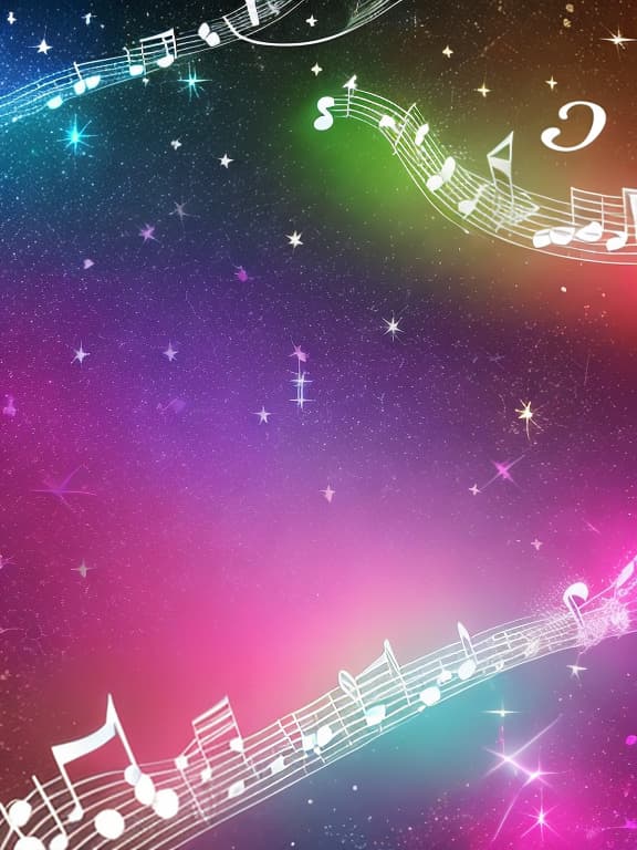  Cute musical notes and sparkling stars and gems wallpaper