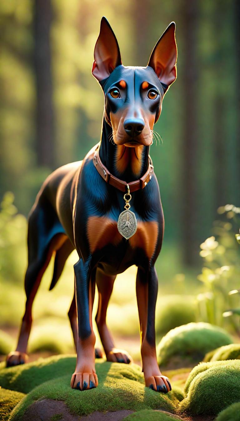  Professional 3D model of Fawn Doberman . Rendered with Octane, the model is highly detailed,dramatic lighting. hyperrealistic, full body, detailed clothing, highly detailed, cinematic lighting, stunningly beautiful, intricate, sharp focus, f/1. 8, 85mm, (centered image composition), (professionally color graded), ((bright soft diffused light)), volumetric fog, trending on instagram, trending on tumblr, HDR 4K, 8K