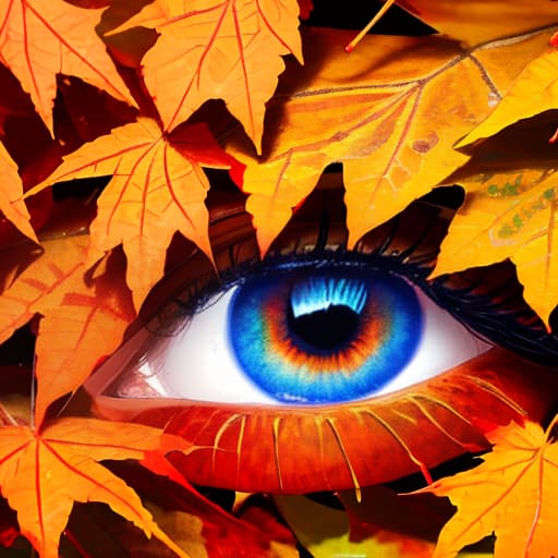  Eyes sparkled with the vibrant colors of autumn leaves