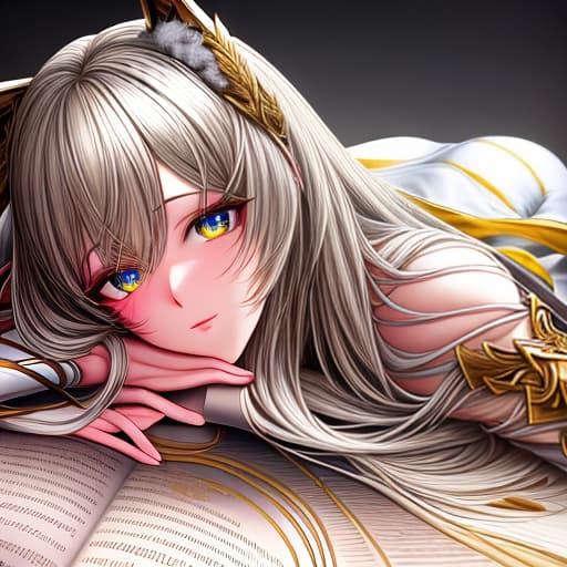  anime girl laying on ground, face covered with a book, head to toe image hyperrealistic, full body, detailed clothing, highly detailed, cinematic lighting, stunningly beautiful, intricate, sharp focus, f/1. 8, 85mm, (centered image composition), (professionally color graded), ((bright soft diffused light)), volumetric fog, trending on instagram, trending on tumblr, HDR 4K, 8K