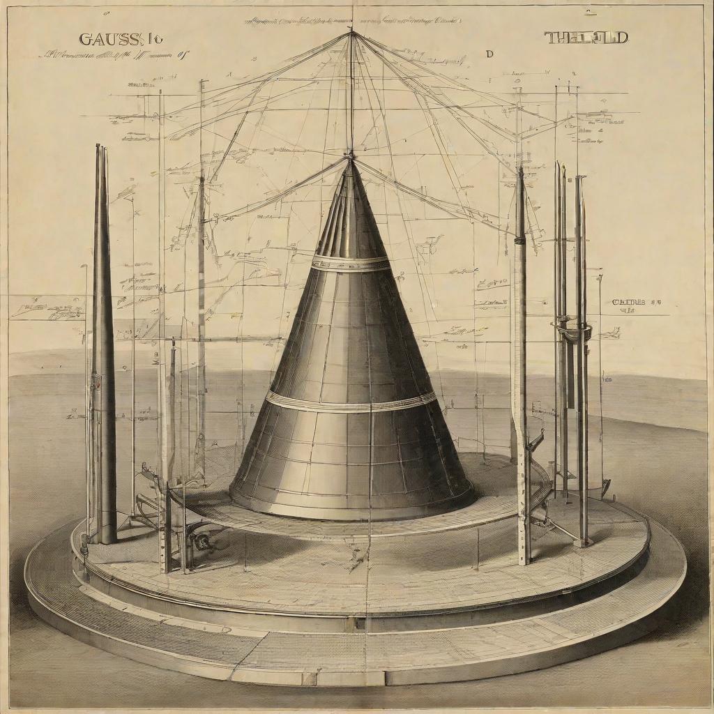  masterpiece, best quality,Draw me a diagram of Gauss 'theorem for electric field in vacuum