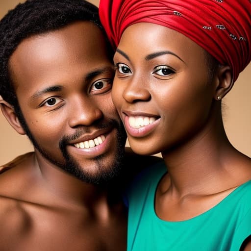  African couple hugging each other