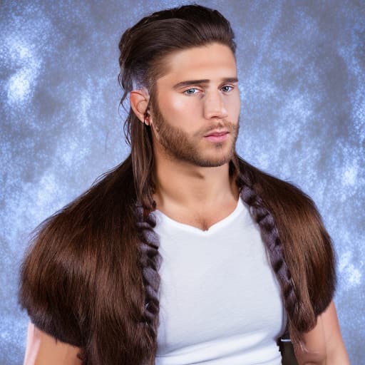 portrait+ style wwe queer brunette hunk dude face