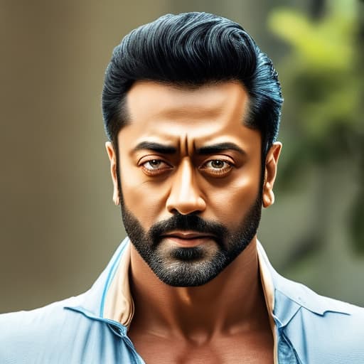  actor suriya strong handsome hyperrealistic, full body, detailed clothing, highly detailed, cinematic lighting, stunningly beautiful, intricate, sharp focus, f/1. 8, 85mm, (centered image composition), (professionally color graded), ((bright soft diffused light)), volumetric fog, trending on instagram, trending on tumblr, HDR 4K, 8K