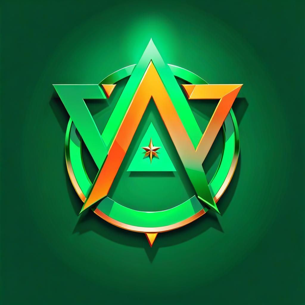  Logo for the clothing brand "Venus March", main colors: green and orange. The logo contains merged shapes: a circle, a triangle, and a star. The logo should look luxurious and feminine. Inside the letter "V" and "M". hyperrealistic, full body, detailed clothing, highly detailed, cinematic lighting, stunningly beautiful, intricate, sharp focus, f/1. 8, 85mm, (centered image composition), (professionally color graded), ((bright soft diffused light)), volumetric fog, trending on instagram, trending on tumblr, HDR 4K, 8K