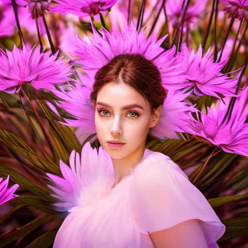 portrait+ style Imagen realista de una hermosa hada con alas de libélula sobre una bella flor de loto rosada