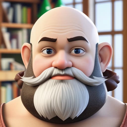  Bald gnome with big white beard