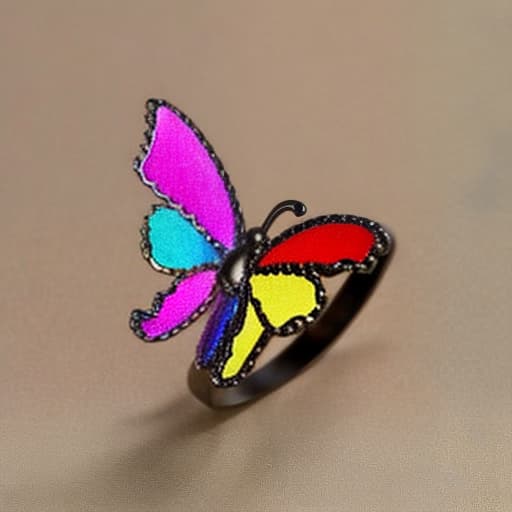 lnkdn photography Rainbow butterfly ring