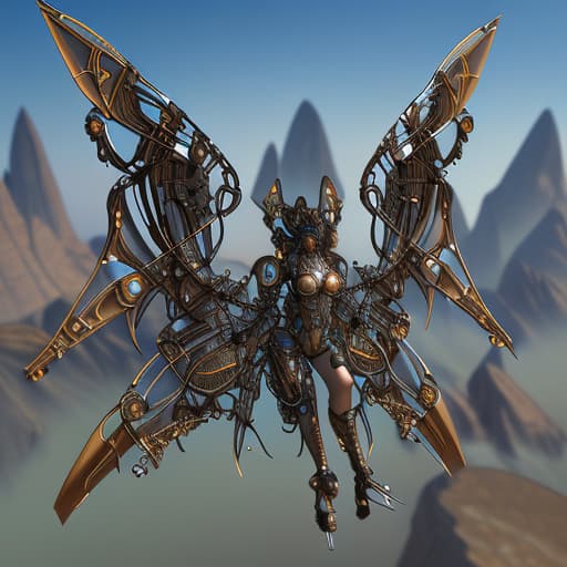  Steampunk cybernetic biomechanical hornet with wings, 3 d model, very coherent symmetrical artwork Cheifs of tens, Enoch, present day, adventure, scrolls, mountains, the flood, rescue, new worls order, man kinds last hope, the watchers