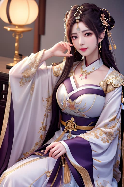  best quality, masterpiece, highres, 1girl,blush,(seductive smile:0.8),star shaped pupils,china hanfu,hair ornament,necklace, jewelry,Beautiful face,upon body, tyndall effect,photorealistic, dark studio, rim lighting, two tone lighting,(high detailed skin:1.2), 8k uhd, dslr, soft lighting, high quality, volumetric lighting, candid, Photograph, high resolution, 4k, 8k, Bokeh hyperrealistic, full body, detailed clothing, highly detailed, cinematic lighting, stunningly beautiful, intricate, sharp focus, f/1. 8, 85mm, (centered image composition), (professionally color graded), ((bright soft diffused light)), volumetric fog, trending on instagram, trending on tumblr, HDR 4K, 8K