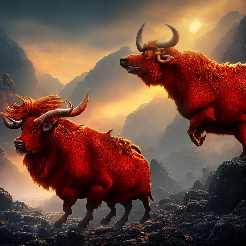  A masterpiece of the 夢想牛火焰logo, with the best quality and ultra-detailed, in 8k resolution. The main subject of the scene is the logo itself, featuring a majestic bull surrounded by flames, symbolizing power and passion. The bull's muscular body and fierce expression showcase its strength and determination. The flames are intricately detailed, with vibrant colors of red, orange, and yellow, creating a dynamic and captivating visual. The logo is rendered in a realistic style, with meticulous attention to every minute detail. The lighting is dramatic, emphasizing the intensity of the flames and casting shadows that add depth to the composition. hyperrealistic, full body, detailed clothing, highly detailed, cinematic lighting, stunningly beautiful, intricate, sharp focus, f/1. 8, 85mm, (centered image composition), (professionally color graded), ((bright soft diffused light)), volumetric fog, trending on instagram, trending on tumblr, HDR 4K, 8K