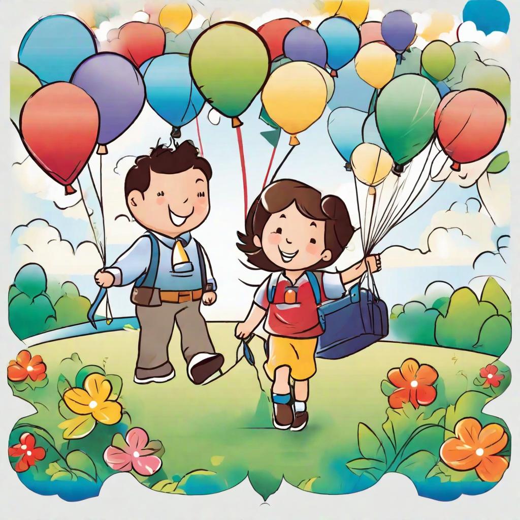  masterpiece, best quality,Draw a cover for me as a Children's Day ppt. The picture is neat and tidy. The picture is rich. Some children can play and release balloons.