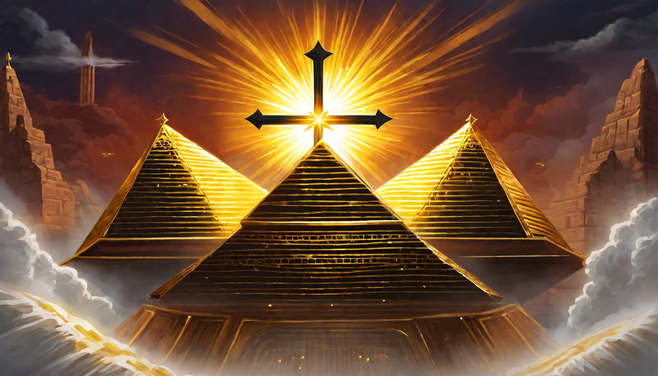  digital painting of Golden Ark of the Covenant, radiating divine light, Ark central focus, symbol of sacred bond, ethereal glow, reverence looking at viewer, dynamic pose, (intricate details, masterpiece, best quality)