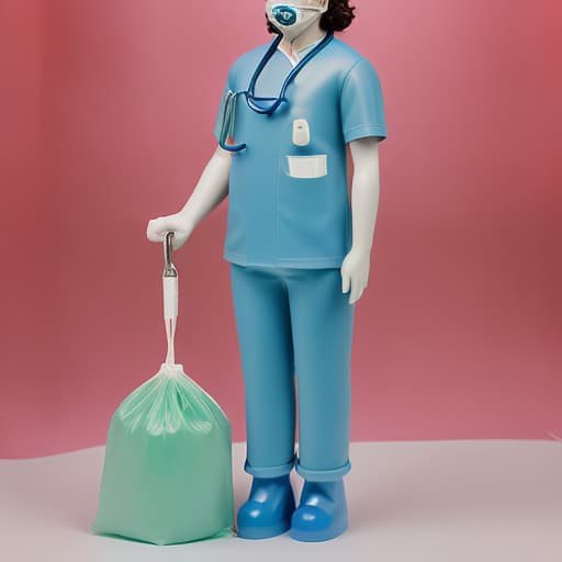 analog style rubber enema nurse with enema bag