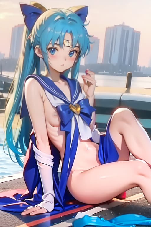  Cirno, sailor moon cosplay, naked, lewd