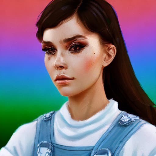 portrait+ style russian queer coder brunette female face