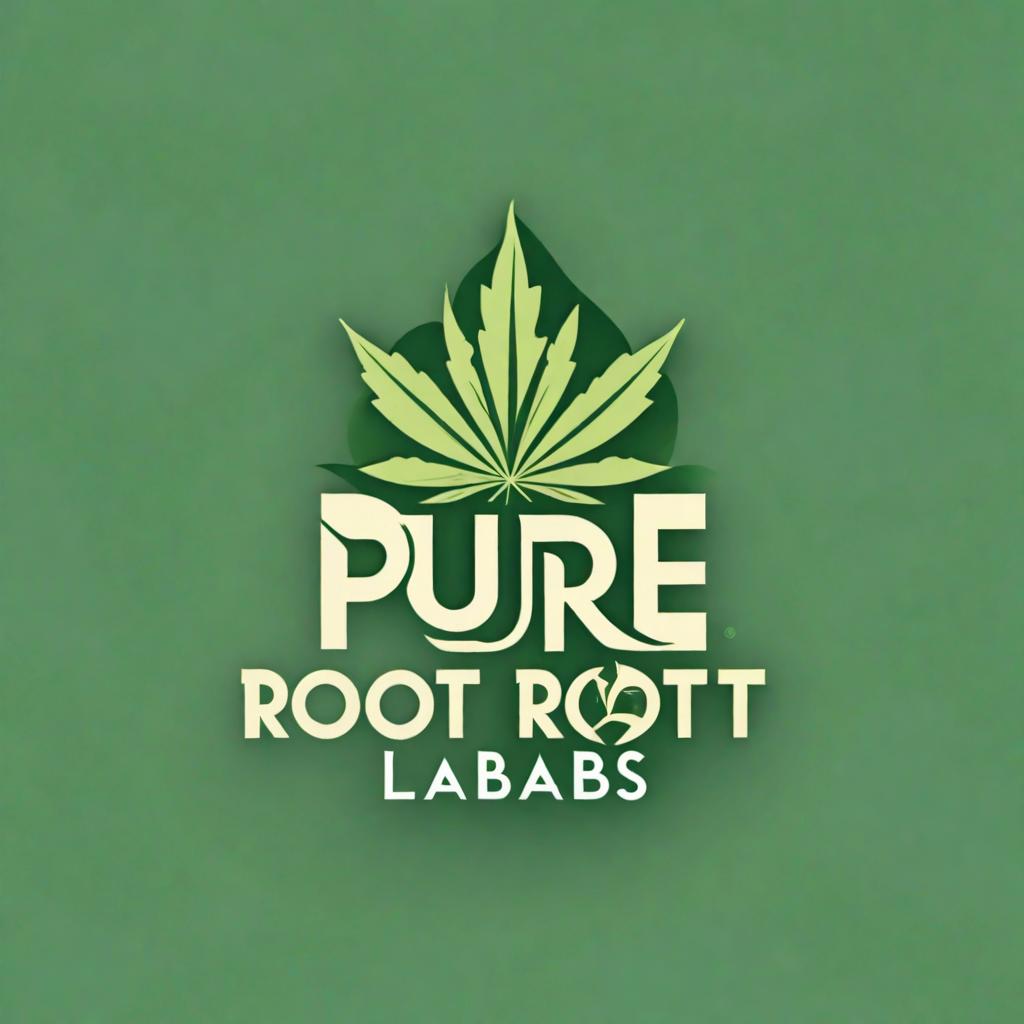 create me a high quality, clean cut logo for a brand named " Pure Root Labs " that aims to appeal to this demopgraphic: Demographic Information:  Age Range: 21-45 Gender: All genders Occupation: Diverse, including professionals, creatives, and entrepreneurs Income Level: Middle to upper-middle class Geographic Location: Primarily urban and suburban areas where cannabis is legal Lifestyle: Health-conscious individuals who value wellness, mindfulness, and work-life balance. make sure the logo radiates the values of : Health, sustainability, transparency, and reliability. Be sure to keep the design simple, clean and elegant . Incorporate the cannabis leaf within the lettering of the icon