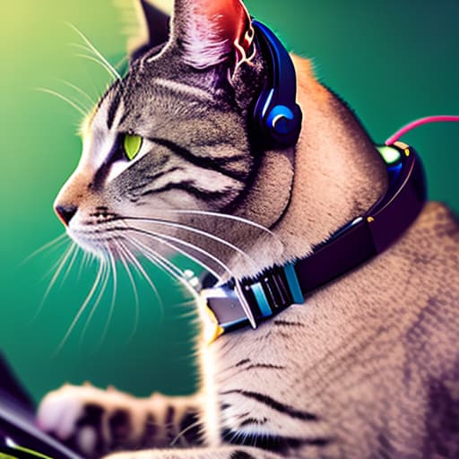 nvinkpunk Realistic image of a cat wearing headphones and reading glasses while riding a bus. hyperrealistic, full body, detailed clothing, highly detailed, cinematic lighting, stunningly beautiful, intricate, sharp focus, f/1. 8, 85mm, (centered image composition), (professionally color graded), ((bright soft diffused light)), volumetric fog, trending on instagram, trending on tumblr, HDR 4K, 8K