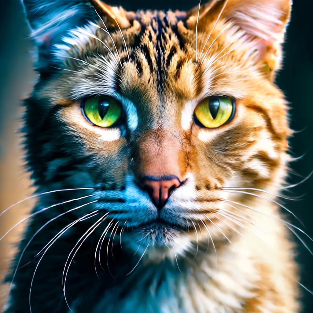  A cat with a human nose ,highly detailed, cinematic lighting, stunningly beautiful, intricate, sharp focus, f1. 8, 85mm, (centered image composition), (professionally color graded), ((bright soft diffused light)), volumetric fog, trending on instagram, trending on tumblr, HDR 4K, 8K