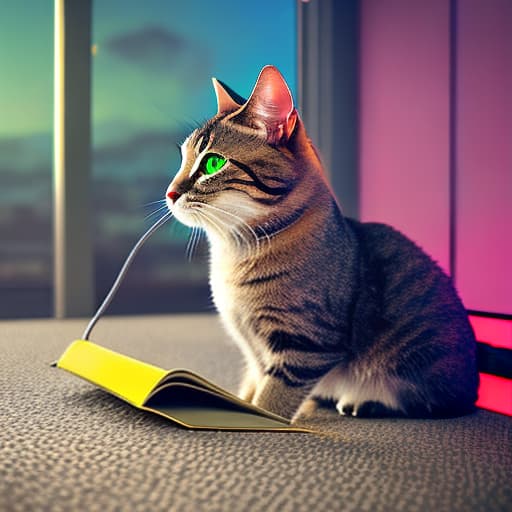 nvinkpunk Realistic image of a cat wearing headphones and reading glasses while riding a bus. hyperrealistic, full body, detailed clothing, highly detailed, cinematic lighting, stunningly beautiful, intricate, sharp focus, f/1. 8, 85mm, (centered image composition), (professionally color graded), ((bright soft diffused light)), volumetric fog, trending on instagram, trending on tumblr, HDR 4K, 8K