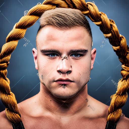 portrait+ style russian homosexual queer powerlifter blonde very cute dude face