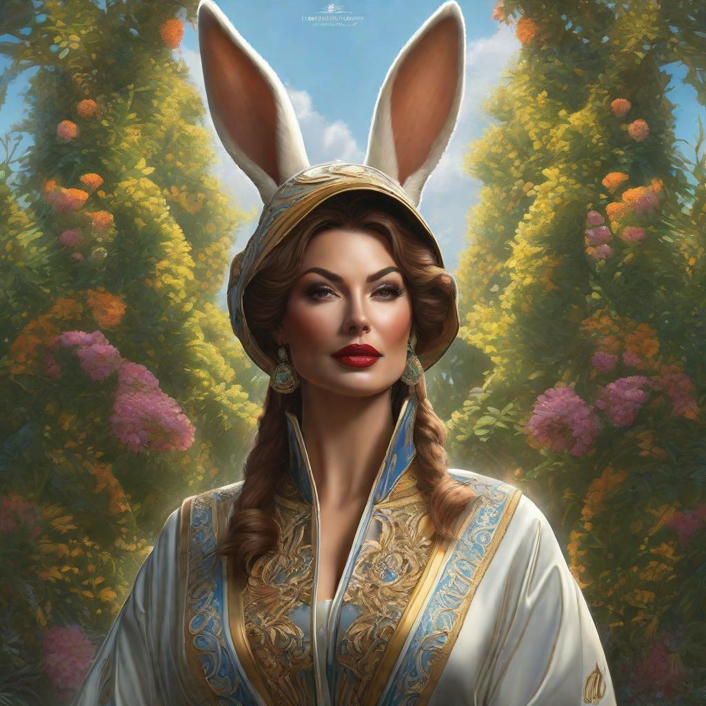  Haz una imagen de un conejo feliz, realistic, portrait, art by donato giancola and greg rutkowski, realistic face, digital art, trending on artstation hyperrealistic, full body, detailed clothing, highly detailed, cinematic lighting, stunningly beautiful, intricate, sharp focus, f/1. 8, 85mm, (centered image composition), (professionally color graded), ((bright soft diffused light)), volumetric fog, trending on instagram, trending on tumblr, HDR 4K, 8K