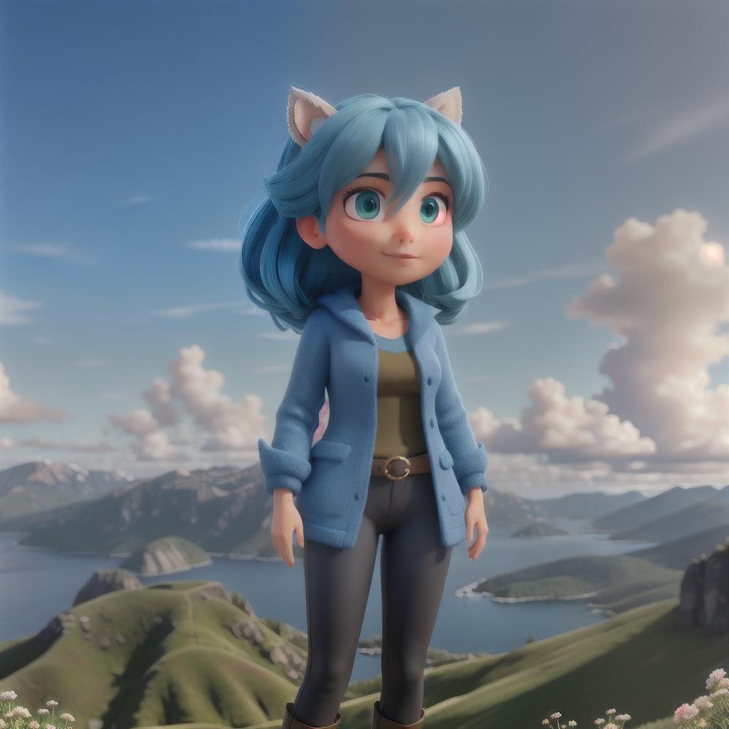  Blue sky hyperrealistic, full body, detailed clothing, highly detailed, cinematic lighting, stunningly beautiful, intricate, sharp focus, f/1. 8, 85mm, (centered image composition), (professionally color graded), ((bright soft diffused light)), volumetric fog, trending on instagram, trending on tumblr, HDR 4K, 8K