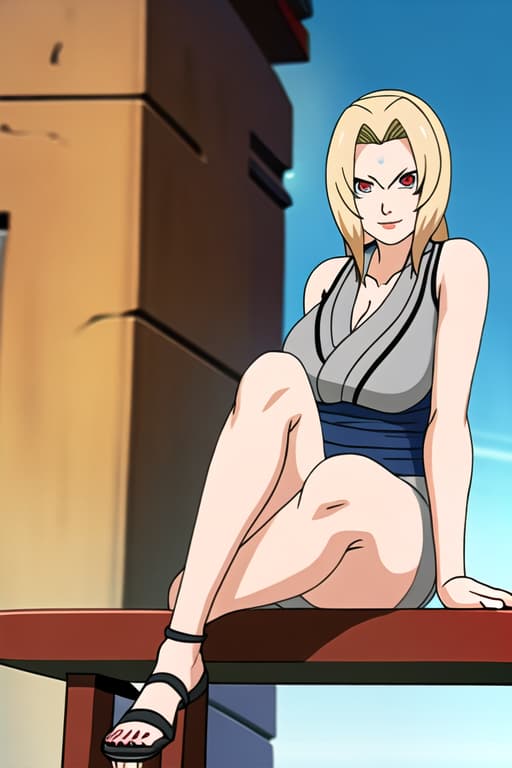  (Tsunade:1.2),(masterpiece, best quality:1.2), illustration, absurdres, highres, extremely detailed,Sexy_lingerie,revealing_clothes,around ankles,turnred face