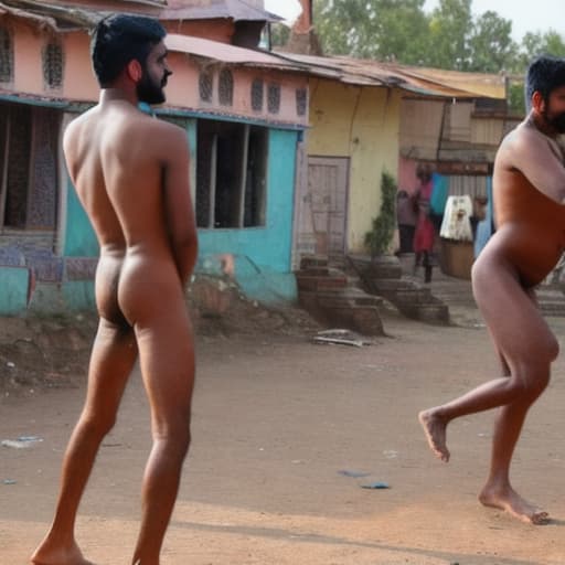  a Indian naked guy dancing in village