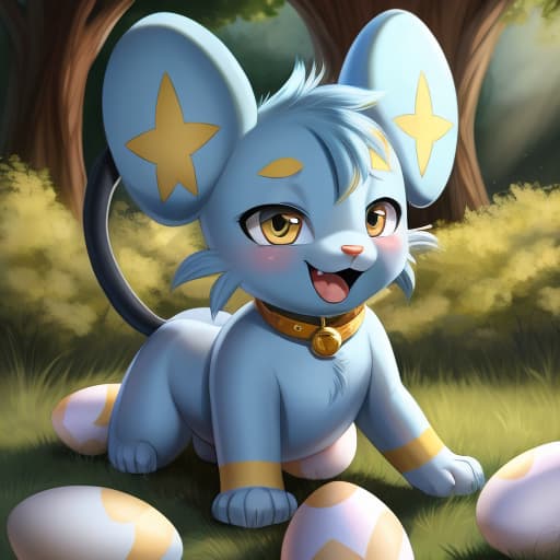  Shinx, feral cat, egg in ass, anal oviposition, view from behind,, open eyes, digital art, masterpiece, 4k, fine details,