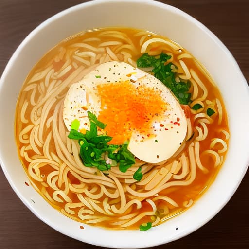  A bowl of instant noodles without eggs,