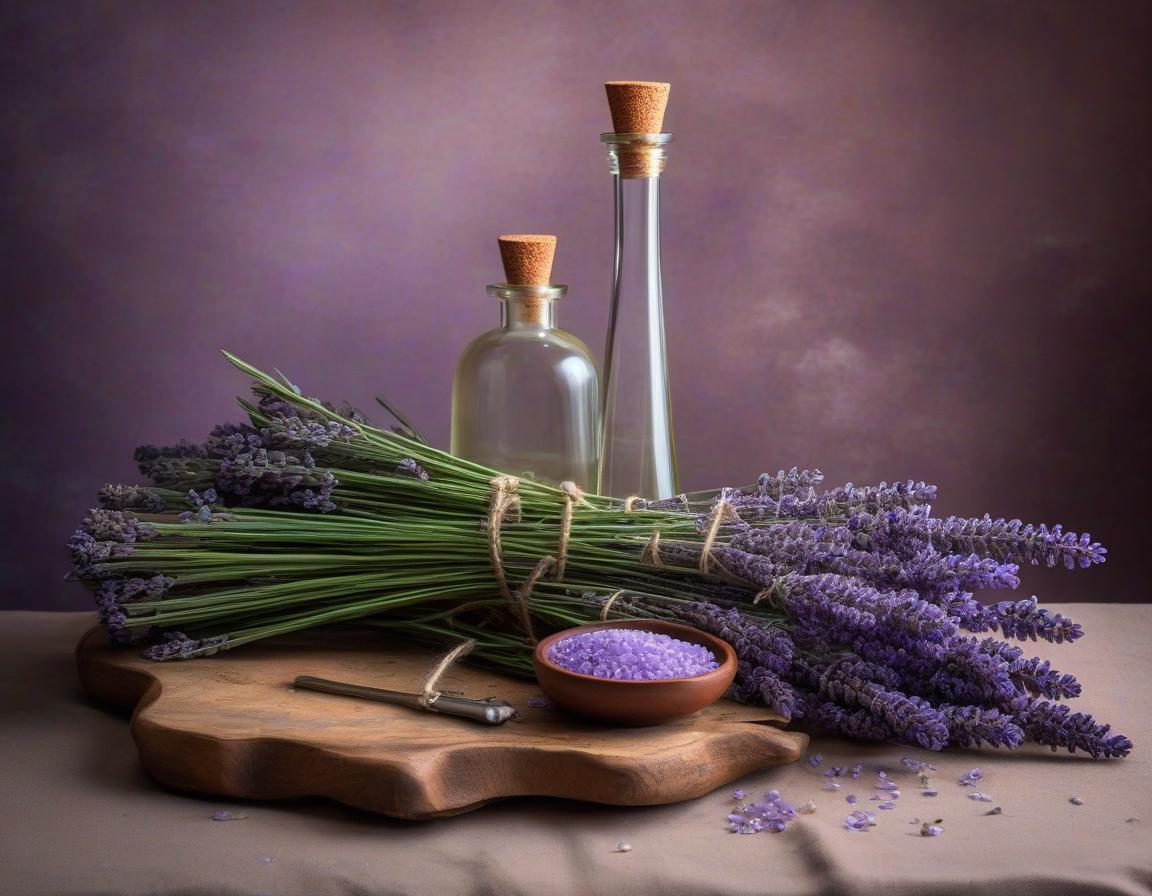  nautical themed Still life in Provence style. High detail studio photo, clear photo, macro shot of flowers. A bouquet of lavender lies on the table, next to it is a bottle of lavender oil, and a large lavender colored salt shaker. . sea, ocean, ships, maritime, beach, marine life, highly detailed hyperrealistic, full body, detailed clothing, highly detailed, cinematic lighting, stunningly beautiful, intricate, sharp focus, f/1. 8, 85mm, (centered image composition), (professionally color graded), ((bright soft diffused light)), volumetric fog, trending on instagram, trending on tumblr, HDR 4K, 8K