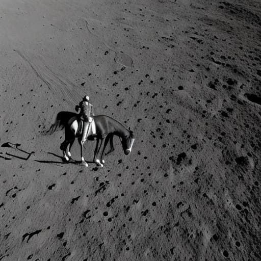  picture of a horse on the moon