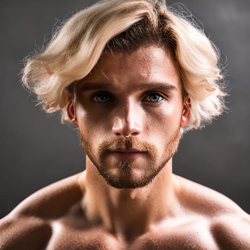 portrait+ style czech homosexual queer fitness instructor blonde very cute dude face