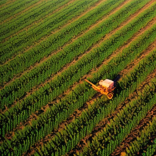 analog style A harvester in a soy field